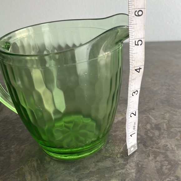 Uranium Green Glass Pitcher or Vase - Picture 5 of 7